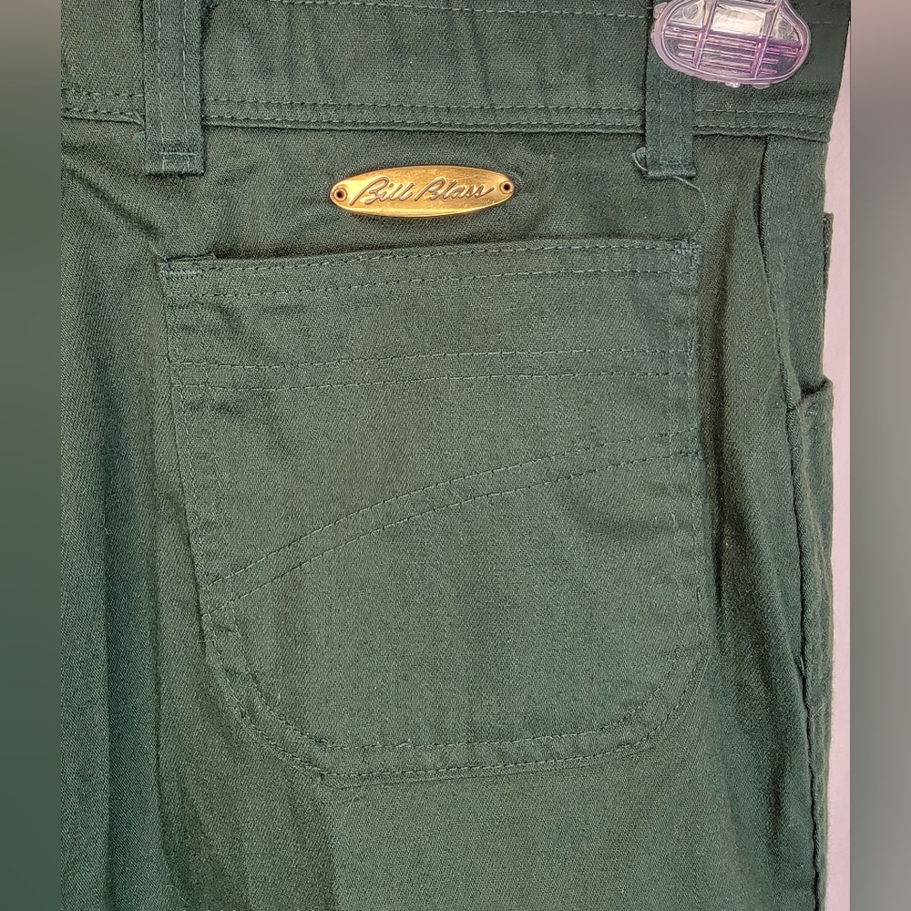 Bill Blass Gold Nameplate Green Straight Leg Jeans